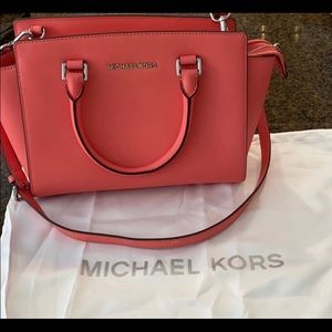 Michael Kors Medium Coral Satchel